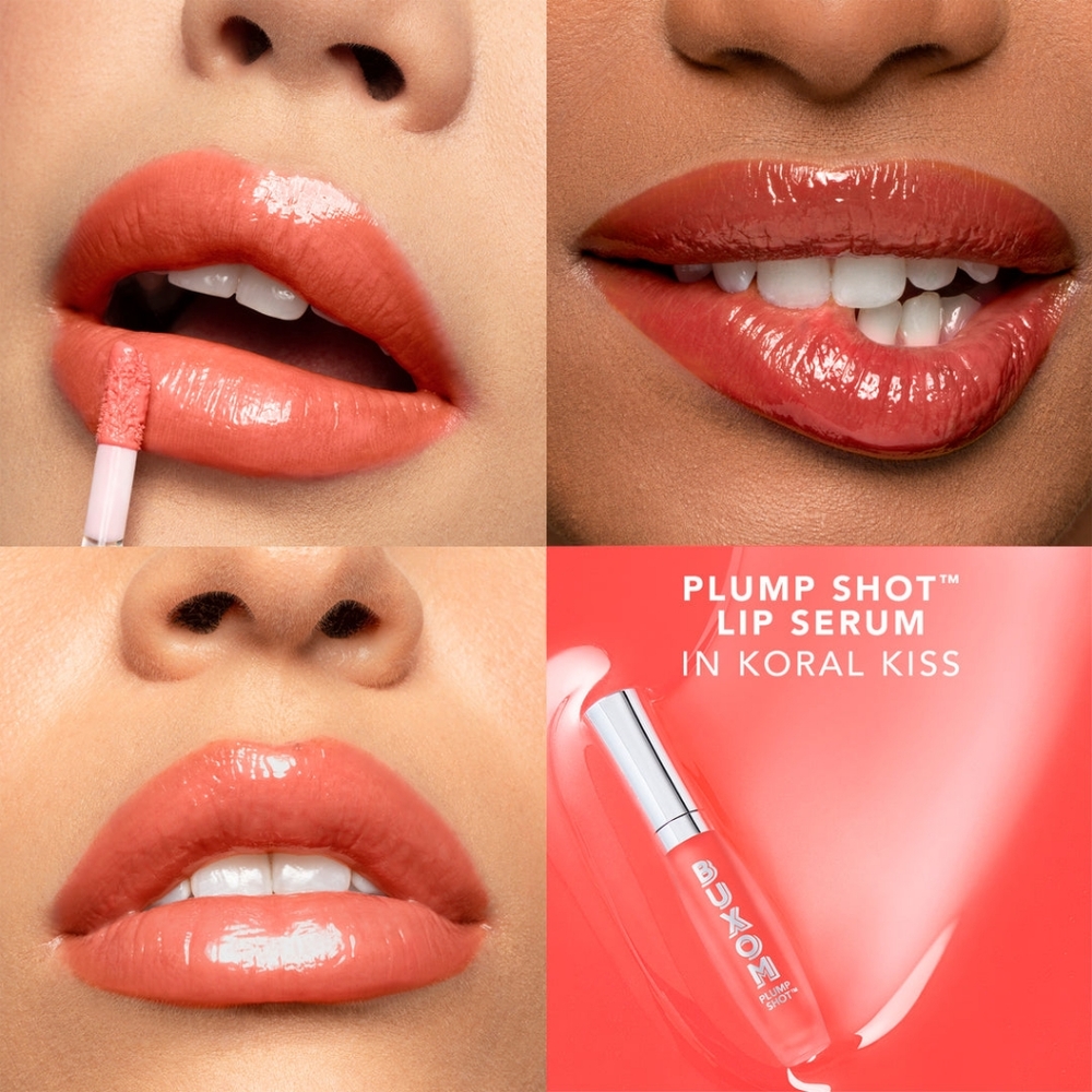 Buxom's NIB Plump Shot Collagen Infused Lip Serum in "KORAL KISS"